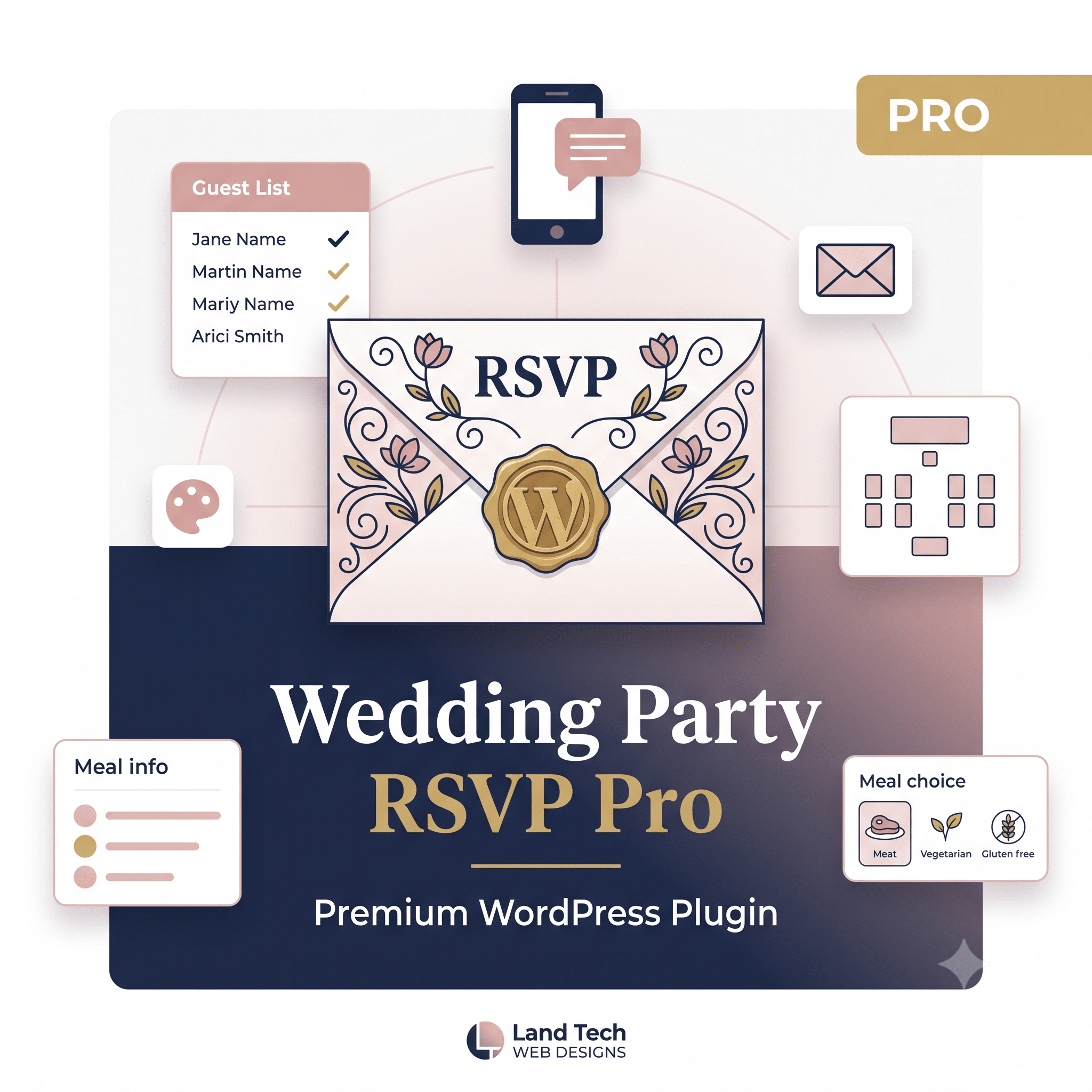 Wedding RSVP Pro WordPress plugin illustration