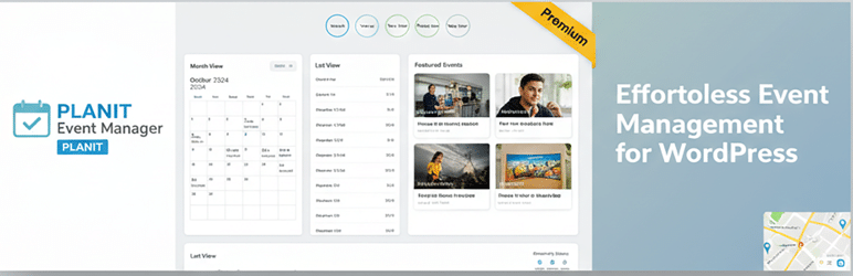 Planit Event Manager WordPress plugin dashboard preview
