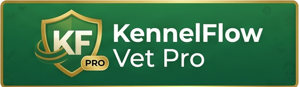 KennelFlow Vet Pro logo with shield emblem