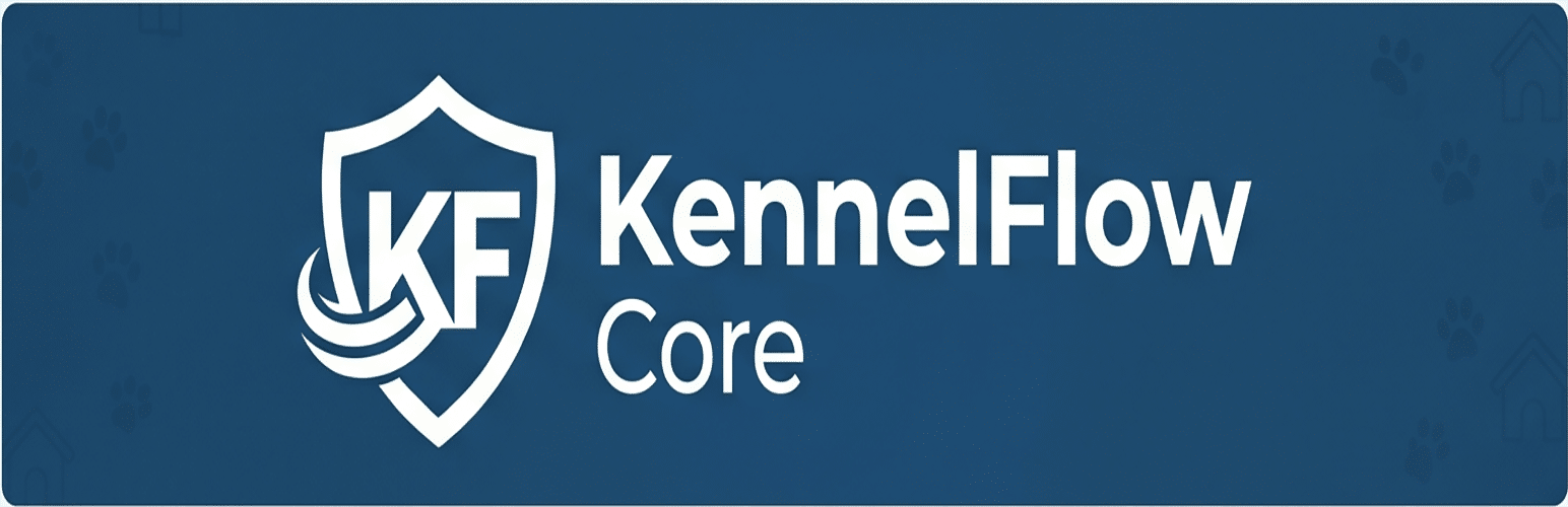 KennelFlow Core logo on blue background