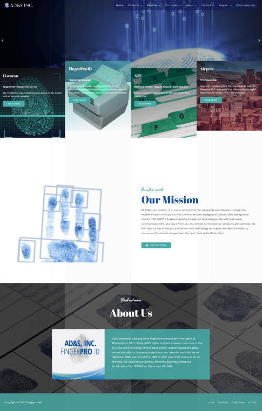 AD&S Inc. fingerprint technology services and solutions.